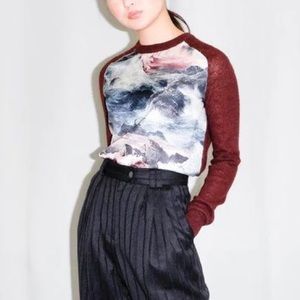 CARVEN sea silk + alpaca Bordeaux sweater